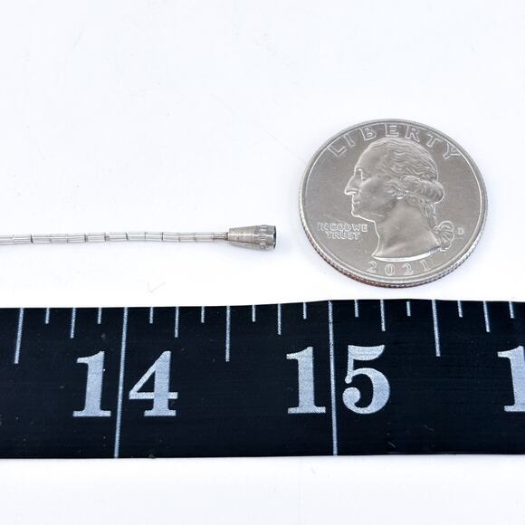 Vintage Sterling Liquid Silver 925 Tube Bead Turquoise Necklace 14.75” - Picture 3 of 4